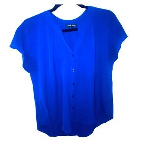 Royal Blue MoaMoa flutter sleeve blouse
